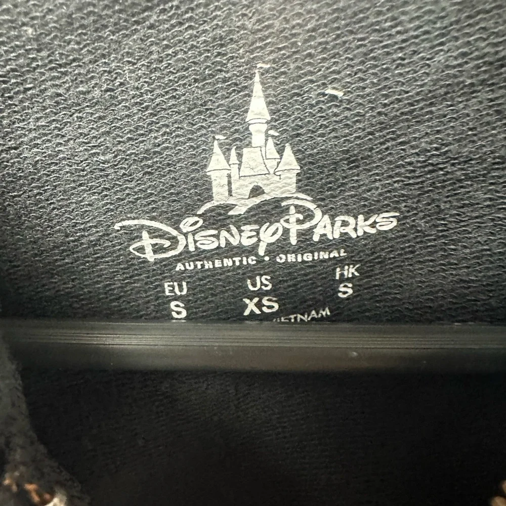 Women's Disney Parks Sequin Logo Full Zip Hooded Sweatshirt Black XS Mickey - Picture 4 of 9
